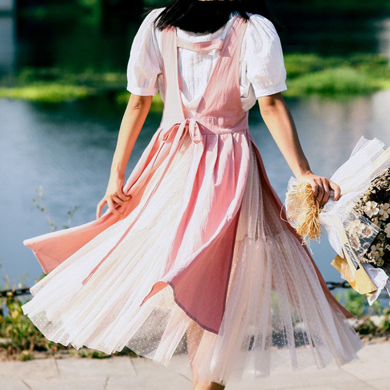 Split Legs Long Cotton Apron Florist Artist Painter Craft Work Wear Waitress Cafe Barista Pastry Chef Catering Event Uniform B77