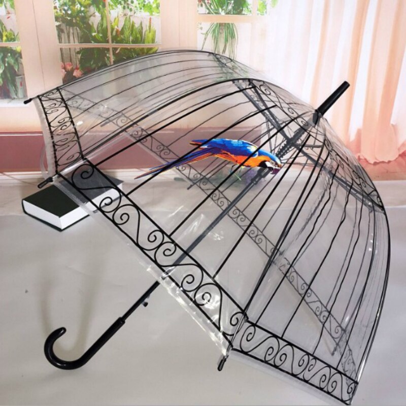 Transparente Dach Ahorn Blätter Sonnenschirme Kreative Sakura Regenschirm Karikatur Katze Regenschirme Niedlich Vogel KäFeige: Drossel