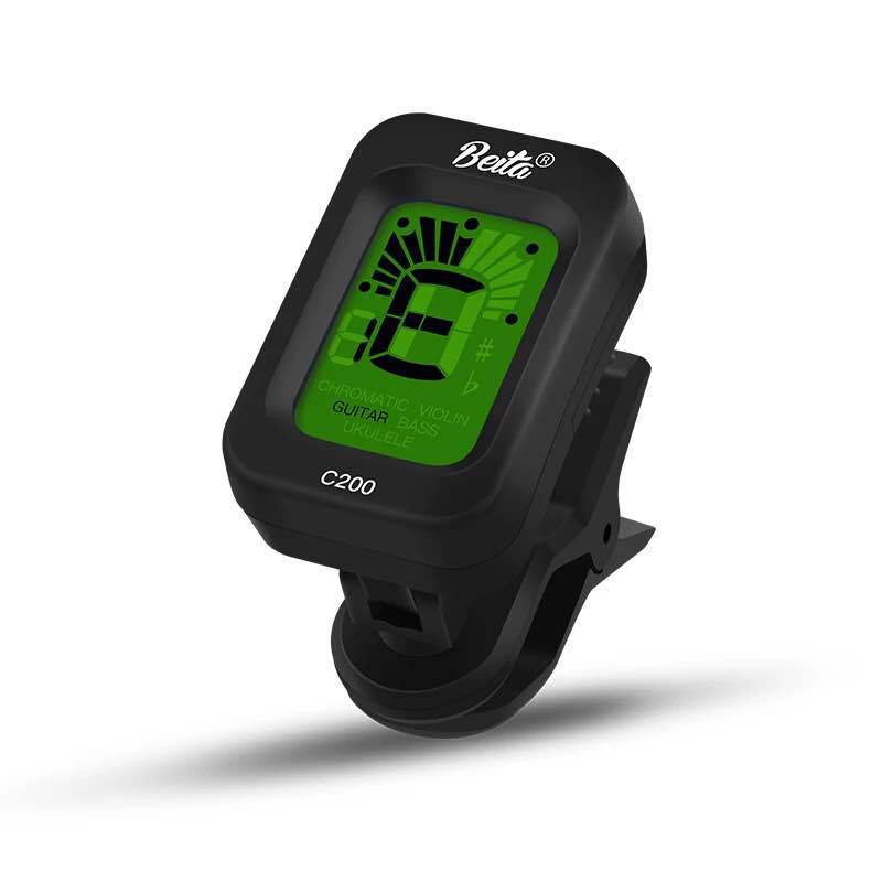 Folk Acoustic Guitar Tuner Violin Ukulele Bass Electronic Tuning Tuner Stringed Musical Instrument Accessories Guitar Bass Tuner: black 2