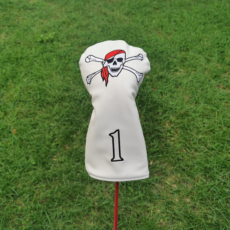 Pirate Golf Club Head Cover Is Suitable for Driver Fairway Putter 135H Club Cover PU Leather Unisex 진주게이츠: 1(white)