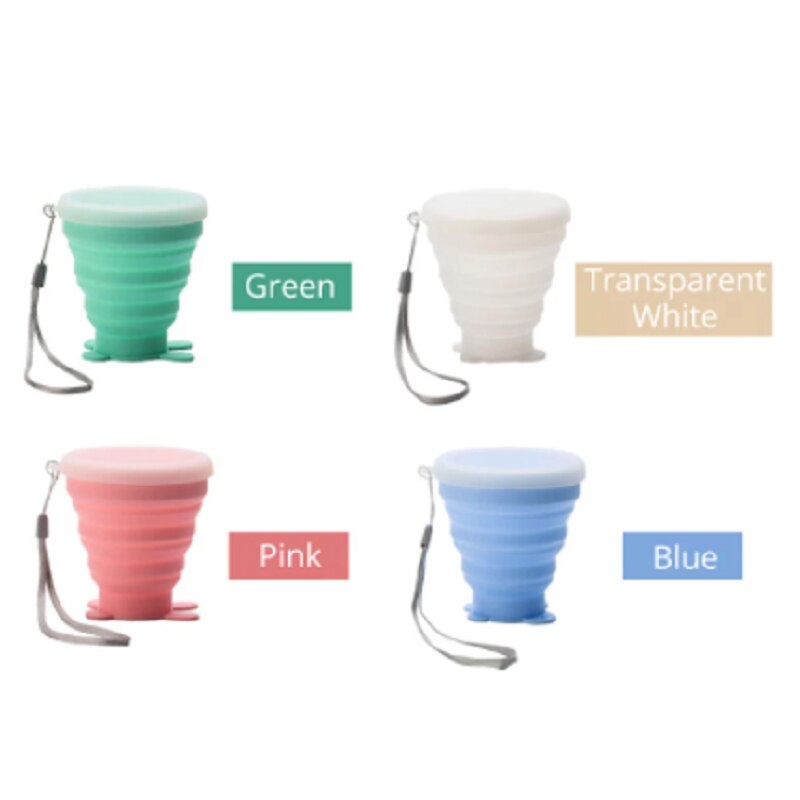 Draagbare Siliconen Cup Opvouwbare 200Ml Outdoor Telescopische Cup Kleine Cartoon Siliconen Vouwen Reizen Intrekbare Gorgelen Cup