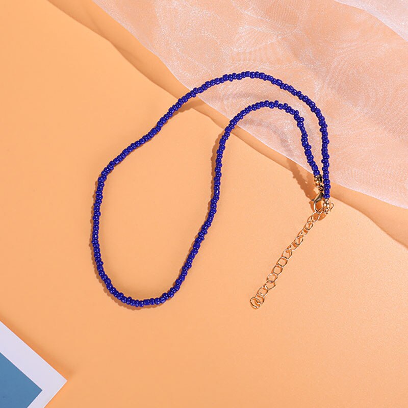Boho Chic koraliki naszyjnik kobiety moda kolorowy łańcuszek na szyję czeski czarny Choker naszyjniki biżuteria Charms Party prezent 2021: NA187-8