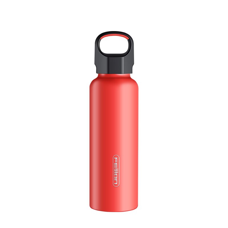 Feijian Sport Draagbare Thermoskan, Rvs Tumbler, Outdoor Reizen Camping Cup, Wate Fles Mok: red