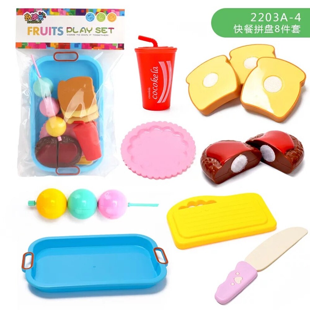 Pretend Play Set Plastic Food Toy DIY Cake Toy Cutting Fruit Vegetable Food Pretend Play Toys For Children Educational: 2203A-4