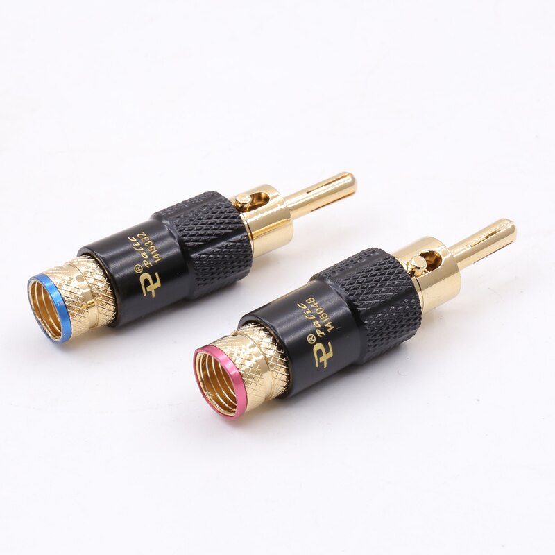 4 stücke 24K Gold Überzogene Audio- Banane Lautsprecher Stecker Schraube sperren 10mm Kabel Draht Stecker