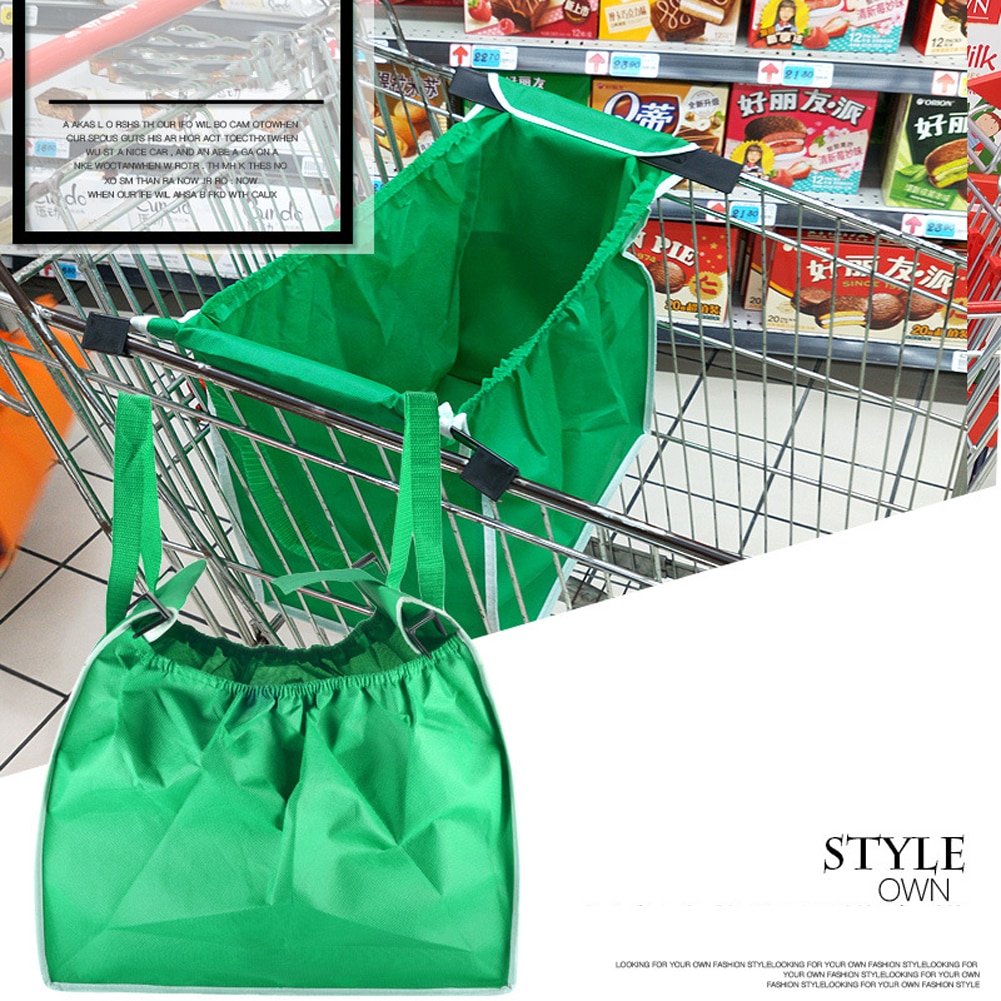 Bolsas gruesas de supermercado, carrito de compras respetuoso con el medio ambiente, plegable, reutilizable, portátil, para tienda de comestibles, 1 ud.