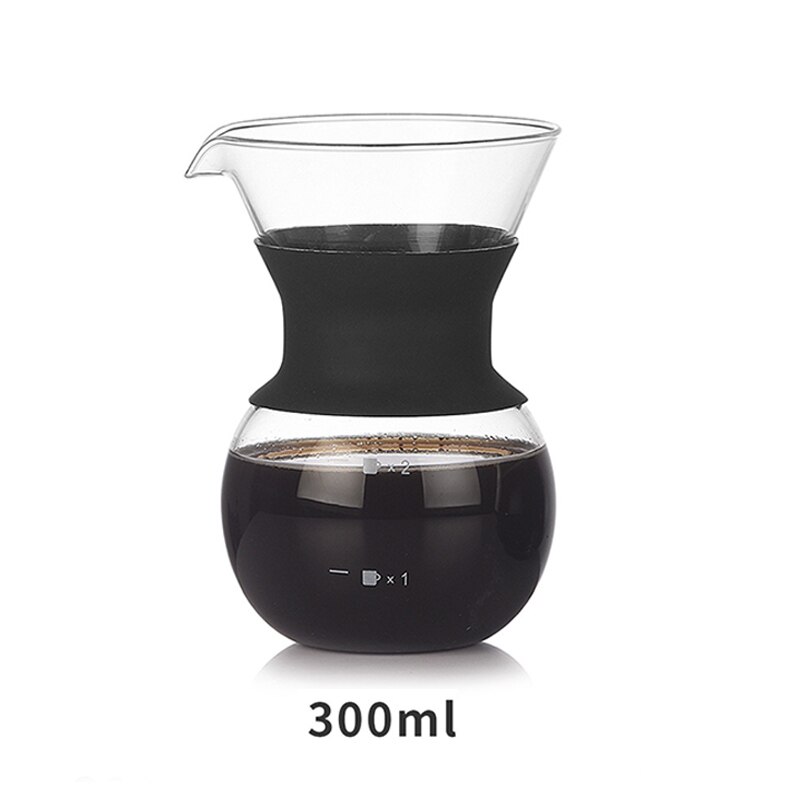 300/400ml High-temperature Resistant Glass Coffee Maker Coffee Pot Espresso Coffee Machine with Stainless Steel Filter Moka Pot: 1