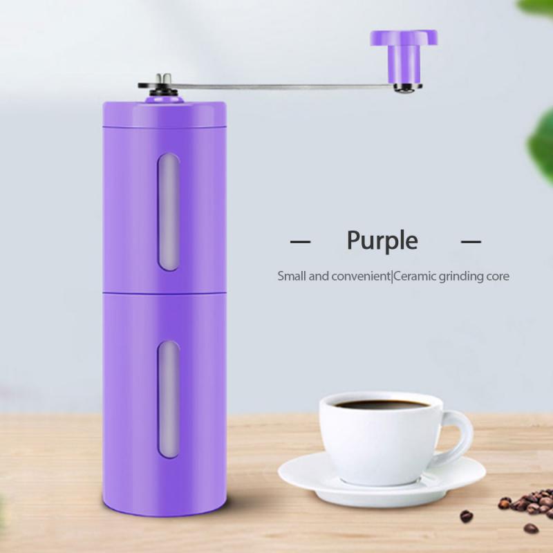 Portable Mini Stainless Steel Coffee Bean Grinder Multifunctional Household Travel Coffee Grinder Black/pink/silver /purple: 04 purple