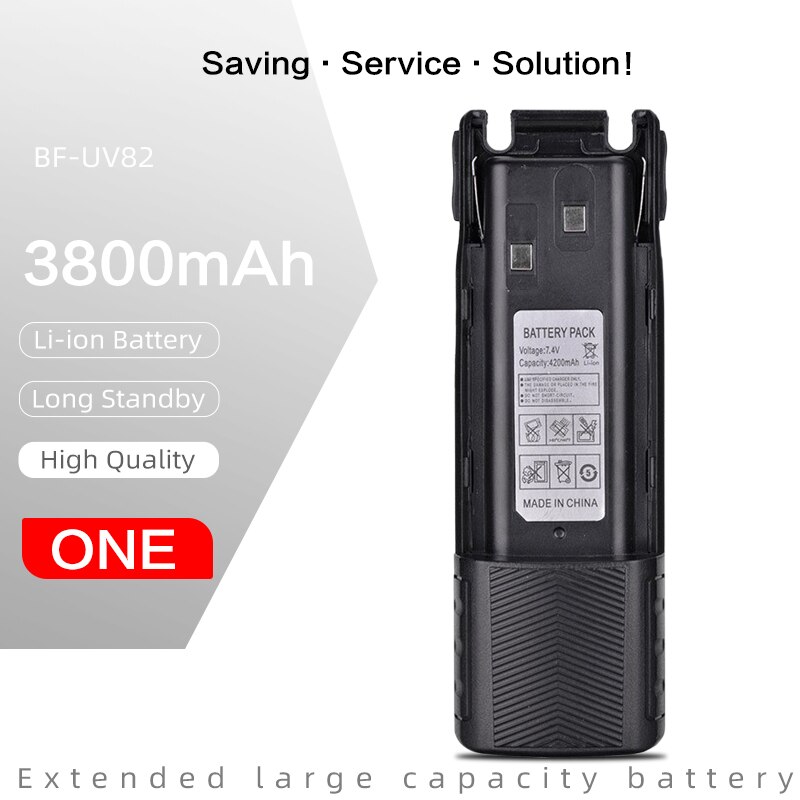 Originalt baofeng bl -8 2800 mah 7.4v li-ion batteri til uv -82 uv-8d uv -89 uv-8 tovejs radio transceiver batteri høj kapacitet: 3800 mah 1 stk