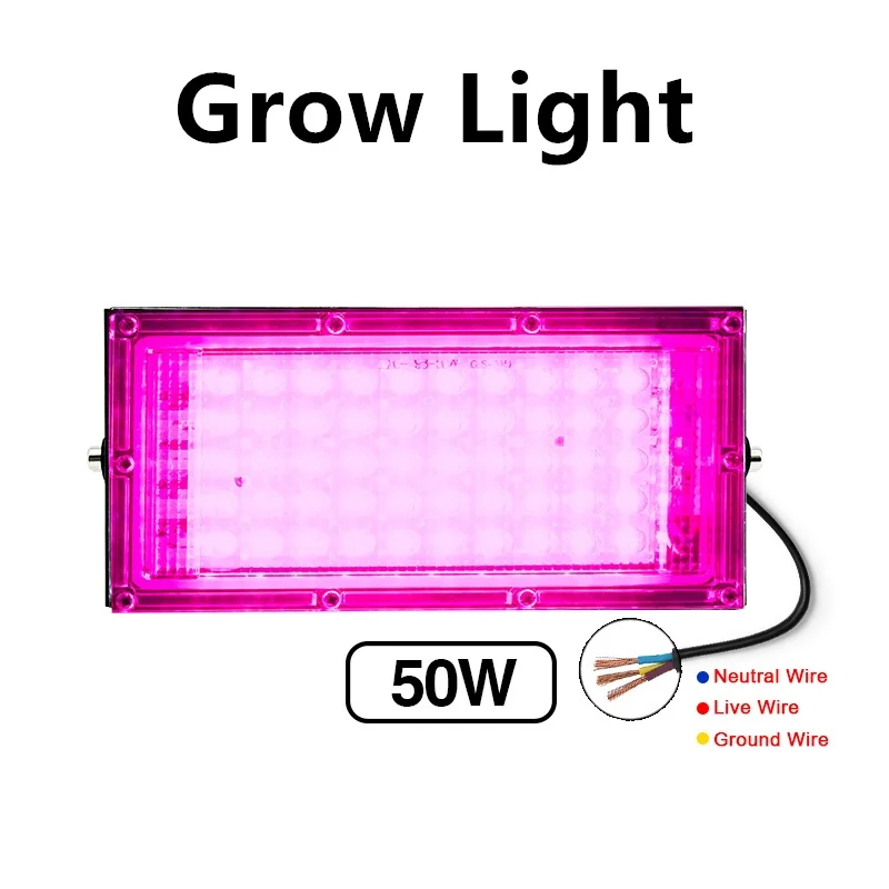 Lampe horticole de croissance LED, 50/100W, AC 220V, pour serre/chambre de culture, éclairage pour plantes: Rouge