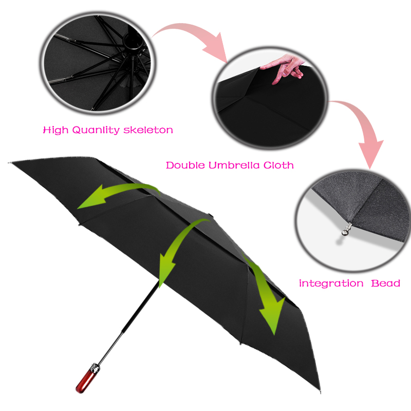 Som regn 140cm store mænd business automatisk paraply regn kvinder stærk vindtæt dobbelt lag folde sol golf paraply uby 30