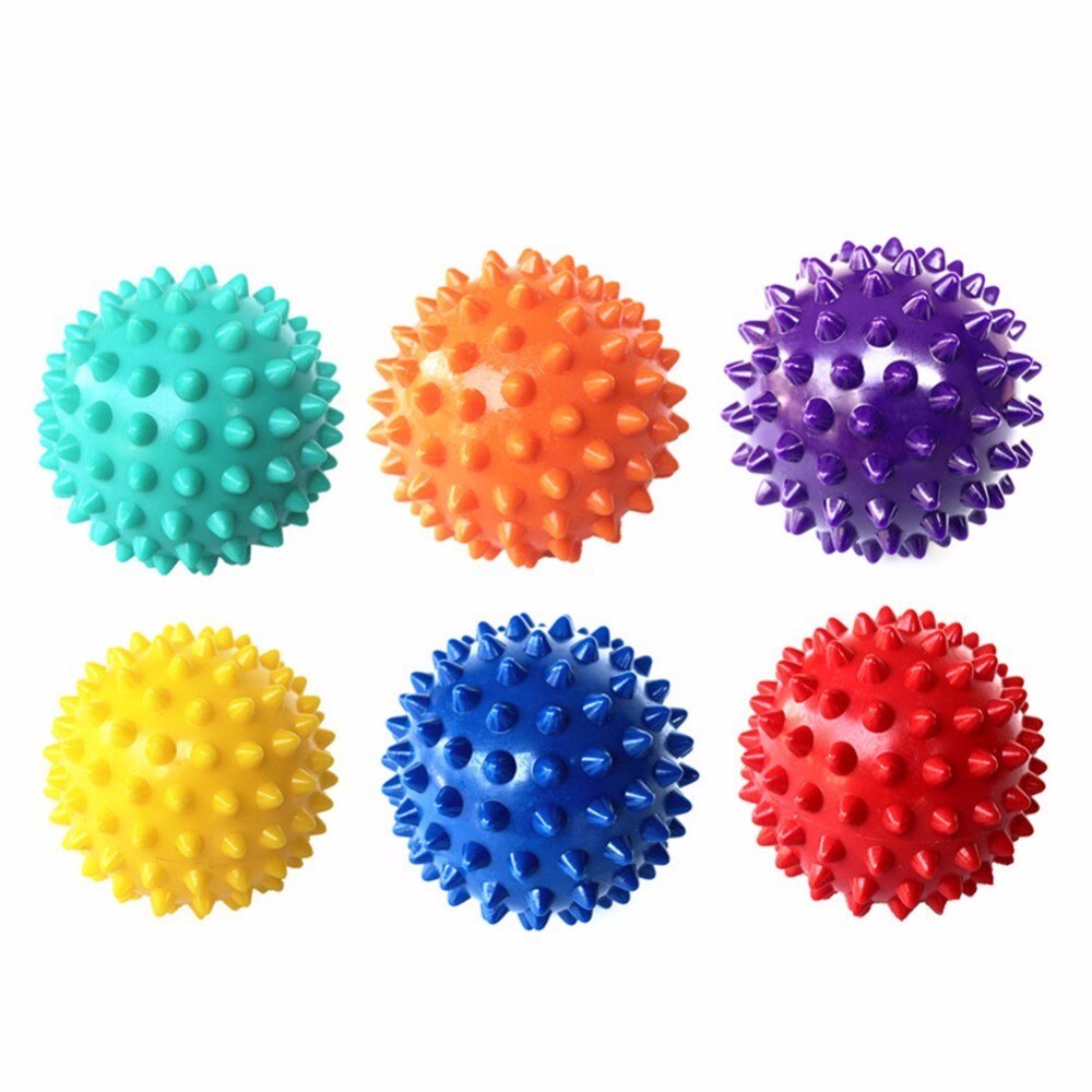 Balle de Fitness en PVC, pour les mains, pour Massage du pied, semelles de hérisson, exercice de Relaxation musculaire, Portable, pour physiothérapie, 6 couleurs, 6.5CM