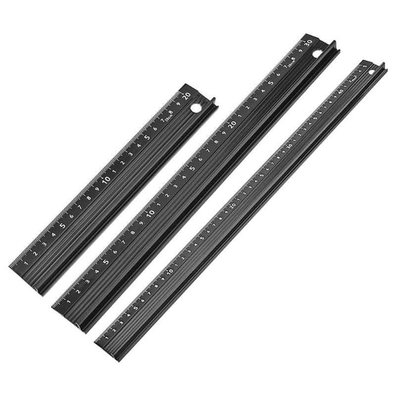 Woodworking Ruler Multi-functional Aluminum Alloy Protective Non-slip Wood Cutting Straight Ruler Woodworking Tools Ruler