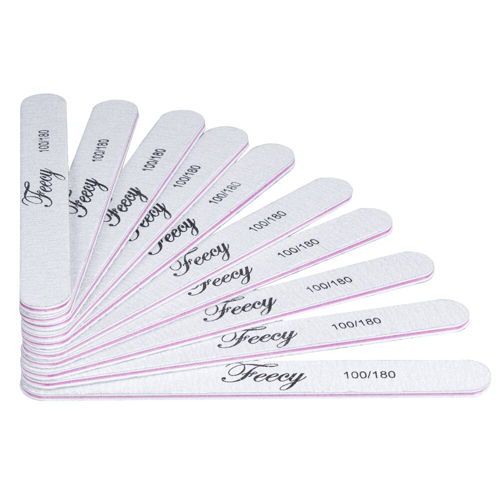 10pcs Nail Files Buffers 100/180 Sanding Buffer File Double Side Trimmer Lime Polish Ongles Pedicure Manicure Nail Art Tools: NF1005 10PCS
