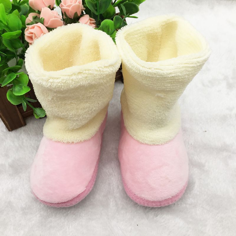 Winter Warm Pasgeboren Baby Baby Prewalker Schoenen Baby Peuter Zachte Zolen Retail: Roze / 2