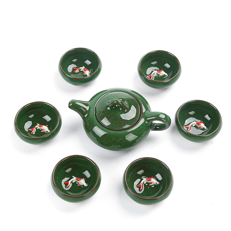 Multicolour Healthy Tea Set Afternoon TeaSet For Office Tea Room&Home Chinese Leisure Tea Ceremony Kung Fu Tea Tools Tea Pot&Cup: DARK GRAY