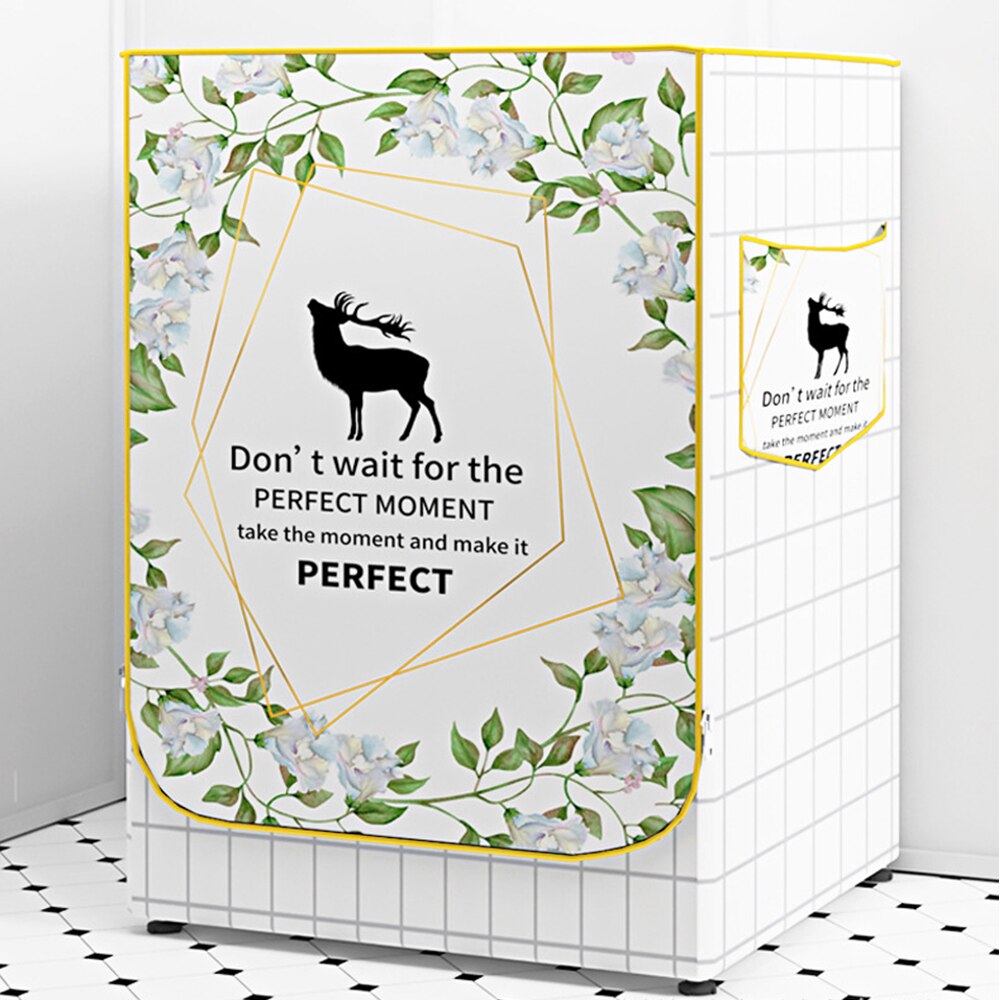 Home Roller Washing Machine Cover Modern Simple Oxford Cloth Dryer Waterproof Dustproof Hood Silver-coated Sunscreen Decoration