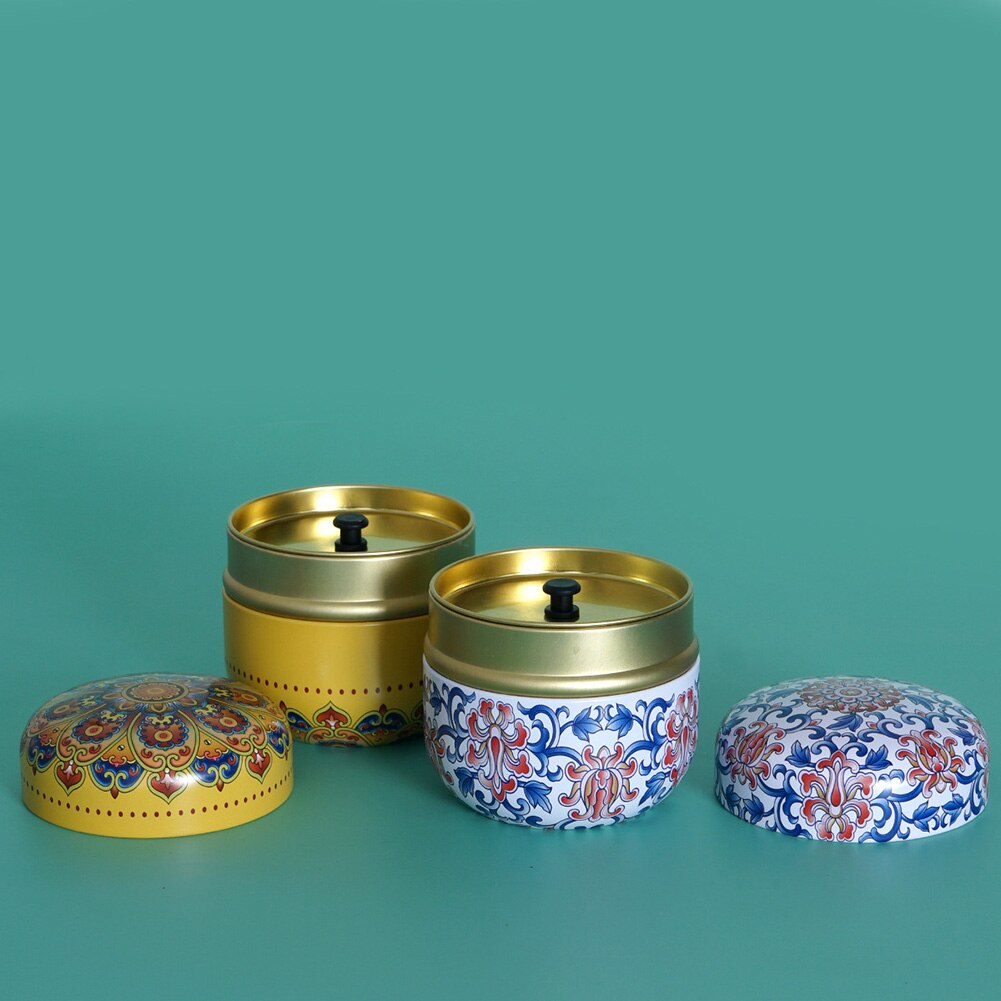 Classical Chinese double-lid tea cans, sealed oval tea cans, suitable for bulk tea, rock candy and coffee