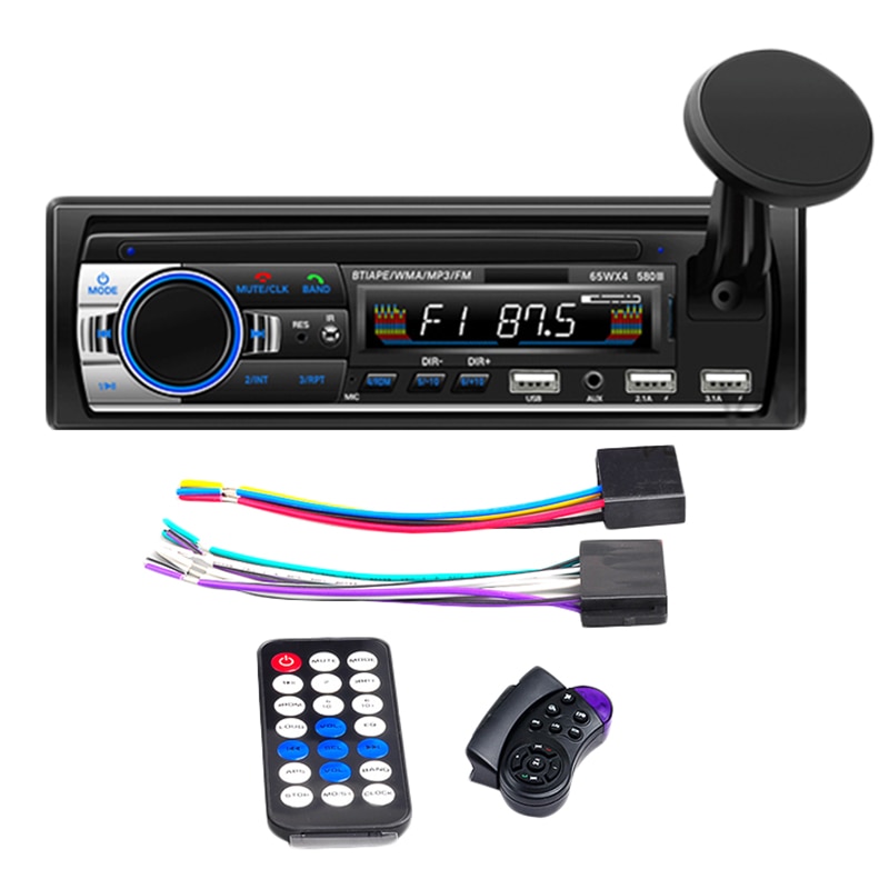 Novel-car multimedia bilstereo singel din bt o och ringer inbyggd mikrofon wma 3 usb aux-ingång fm radiomottagare i