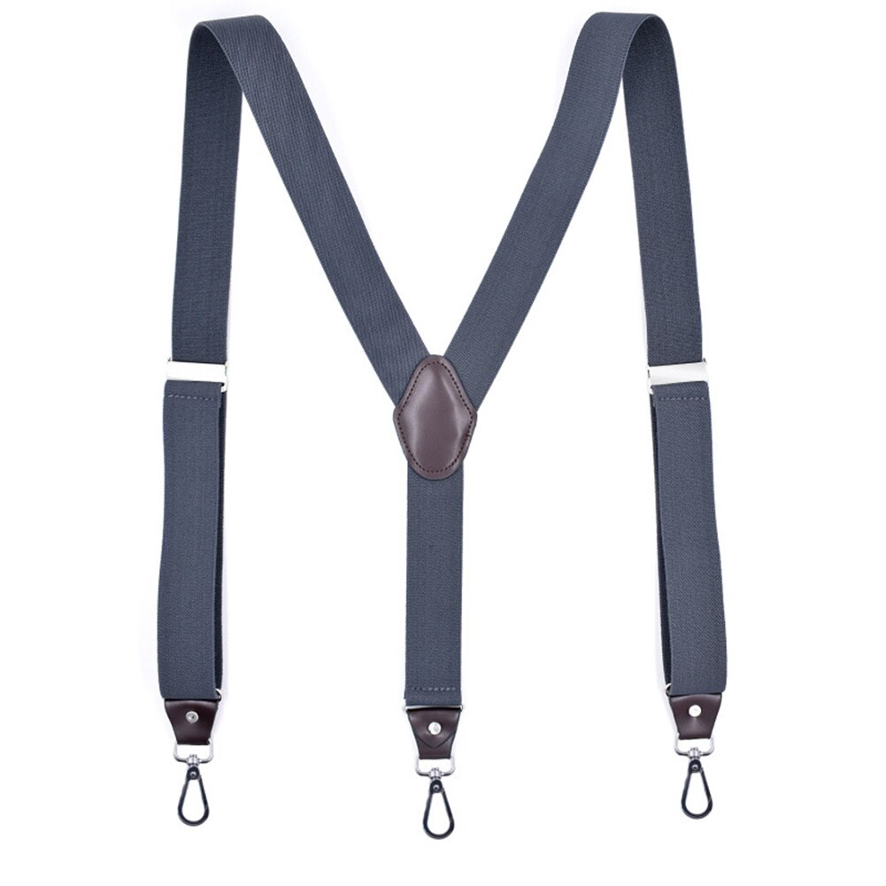 Hook Buckle Suspenders Stretchy Wide Elastic Men Pliers Women Braces LXH: Dark Gray