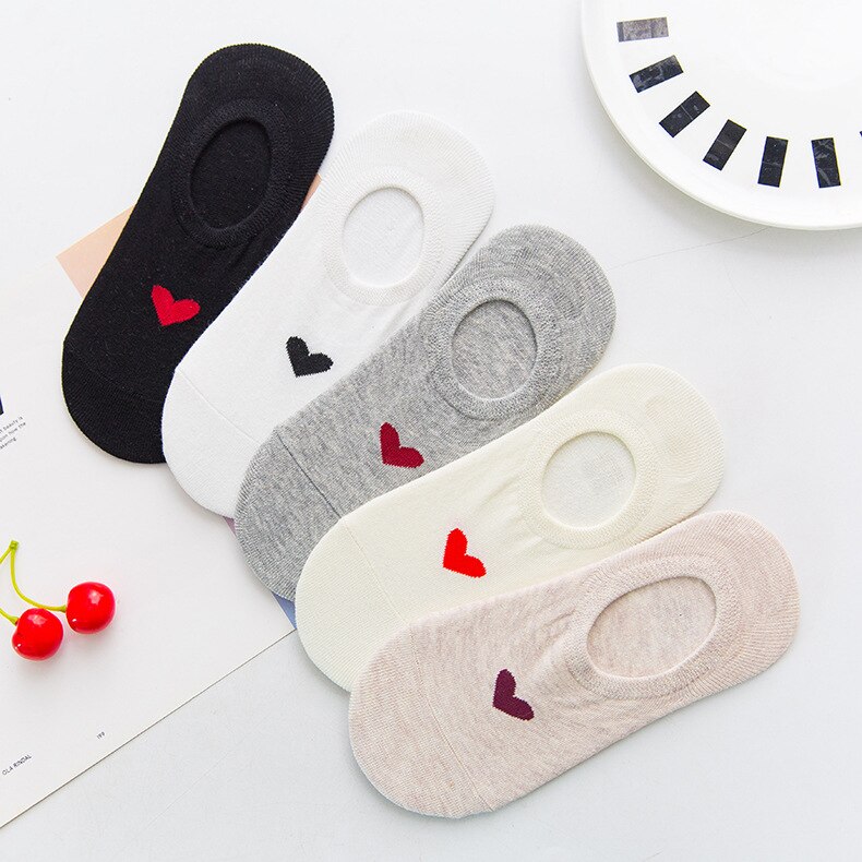 Women Socks Love Heart Cute Female Short Sock Kawaii Cotton Summer Autumn Girls Sock Meias Ankle Sox Calcetines Mujer Girls