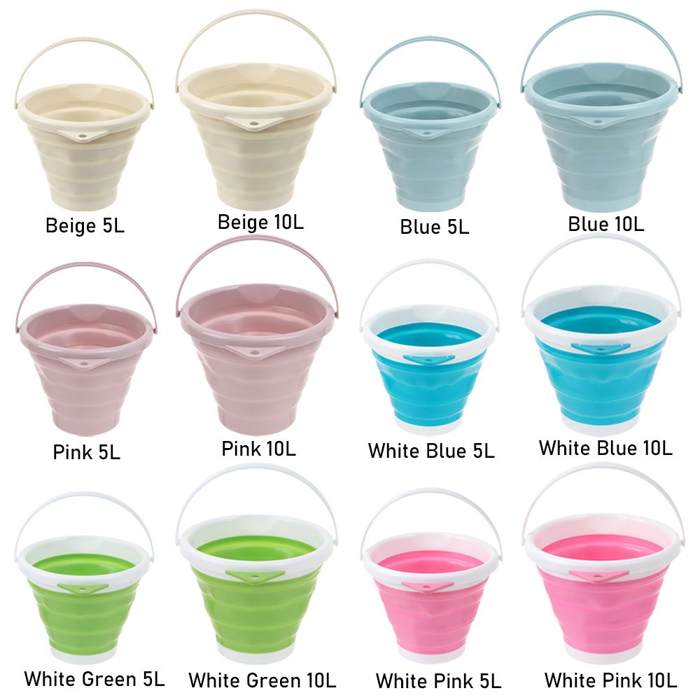 5/10L Portable Foldable Bucket Basin Tourism Outdoor Clean Bucket Fishing Camping Car Wash Mop Folding Buckets with Handle