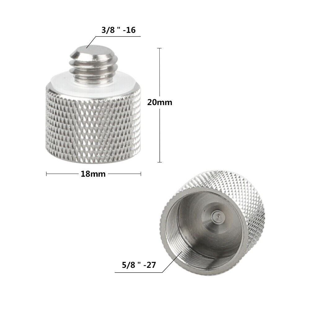 3" Aluminum Micro Rod With 5/8" Female To 5/8" 3/8" 1/4" Male Thread For Mic Mount camera tripod microphone