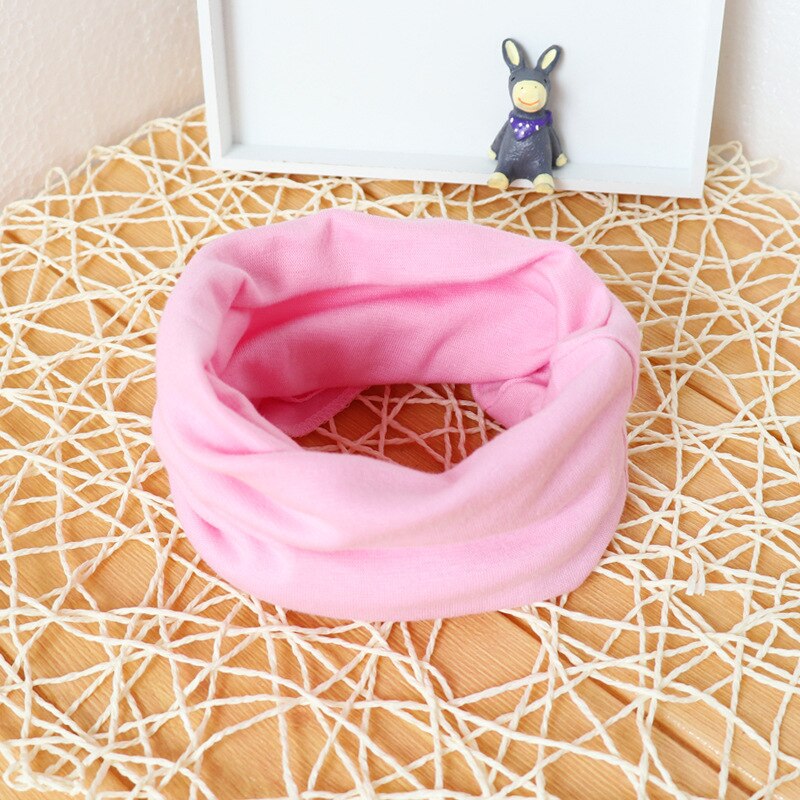 Bebis halsduk höst vår barn pojkar flickor stickad halsduk småbarn varma accessoarer unisex barn bomull röd rosa blå hals klädsel: Rosa
