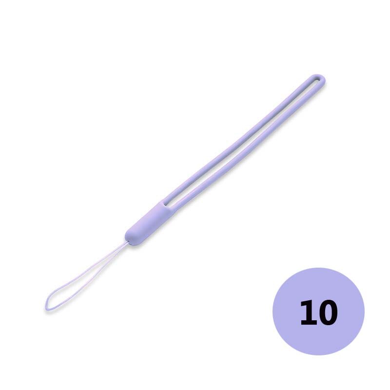 Smycz silikonowa do telefonu iPhone Xiaomi Huawai vivo telefon paski na nadgarstek brelok pasek na aparat ID karty siłownia USB wiszące liny: 10 LIGHT PURPLE