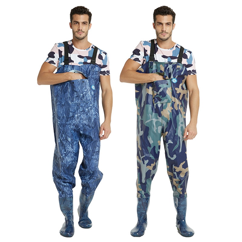 Fishing Waders With Wading Pants Boots Nylon + PVC Adjustable Shoulder Strap Lure Fishing Gear Boot Wader A135