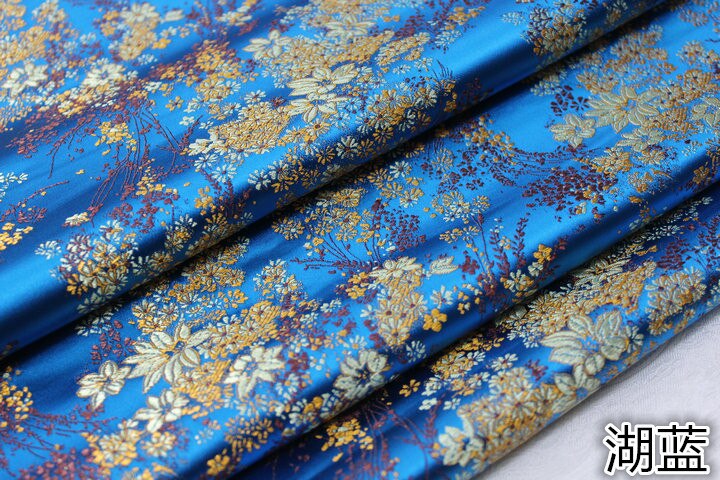 Breed 29 "Chinese Cheongsam Pop Jurk Mongoolse Gown Stof Film Tv Satijn Materiaal Decoratie Diy Jacquard Brocade Doek: Lake Blue