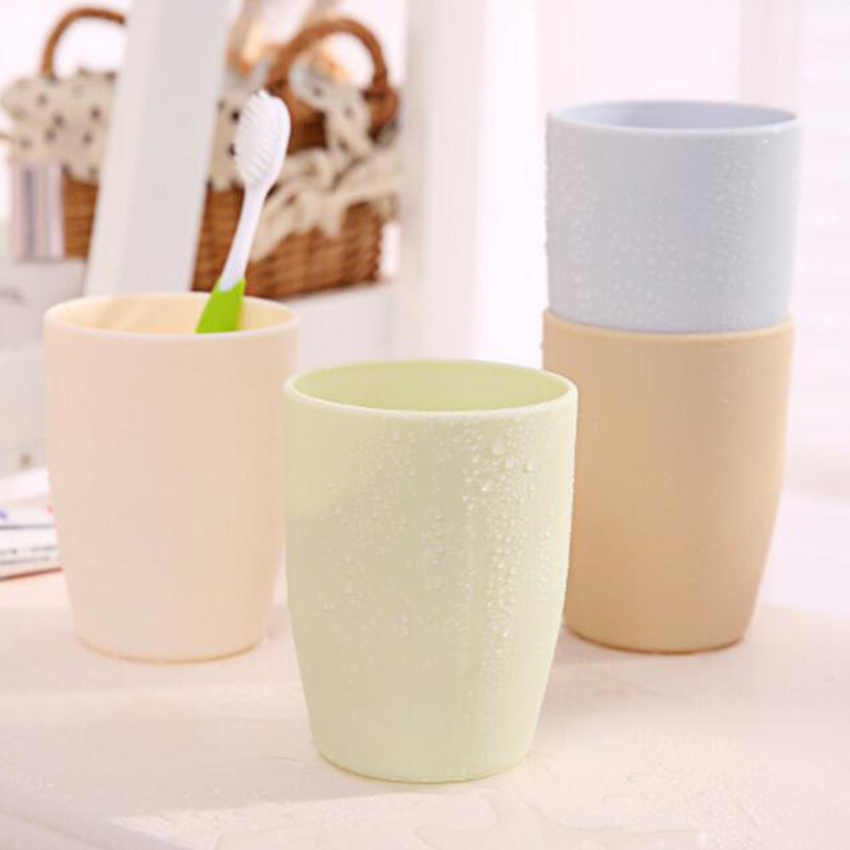 1PCS Eco-vriendelijke Japanse stijl Dikke Circulaire Cups Tandenborstelhouder Cup PP Spoelen Cup Wassen Tand Mok Badkamer Sets