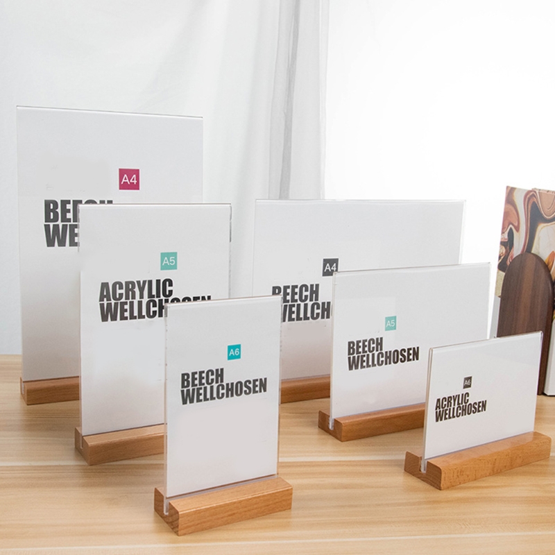 Wooden Table Number Sign Accessories Decorative Suppplies for Kids&amp;Adults DIY Pad with Simple Name Stand