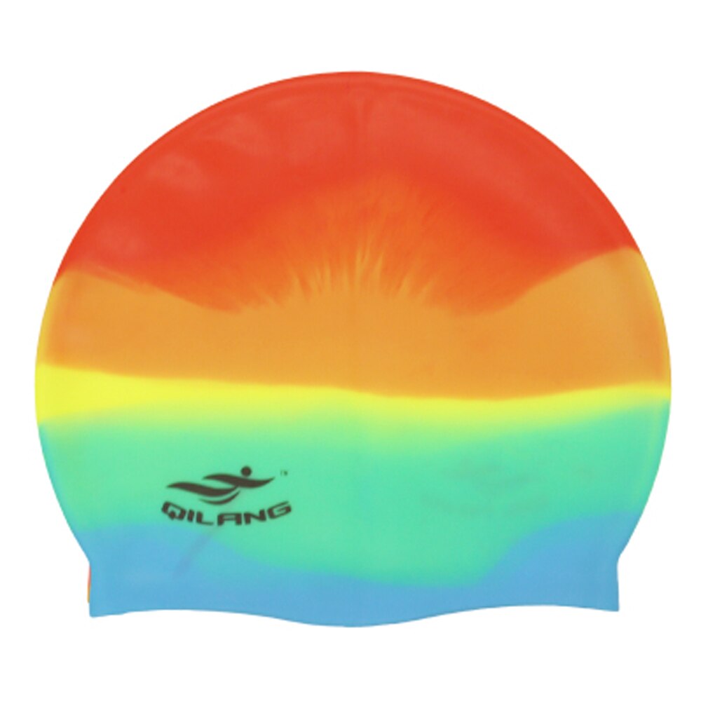 Gorro de natación de goma de silicona impermeable para niños y adultos, gorros de natación, accesorios de natación, gorro de protección para orejas largas: No.04