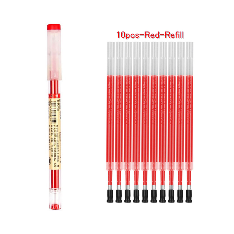 Gel Stifte 0,35mm verrotten/Schwarz/Blau Tinte einstellen Minen Stange Gel Stift Für Griff Marker Schule Büro schreibwaren Schüler Schreibwaren: Schwarz