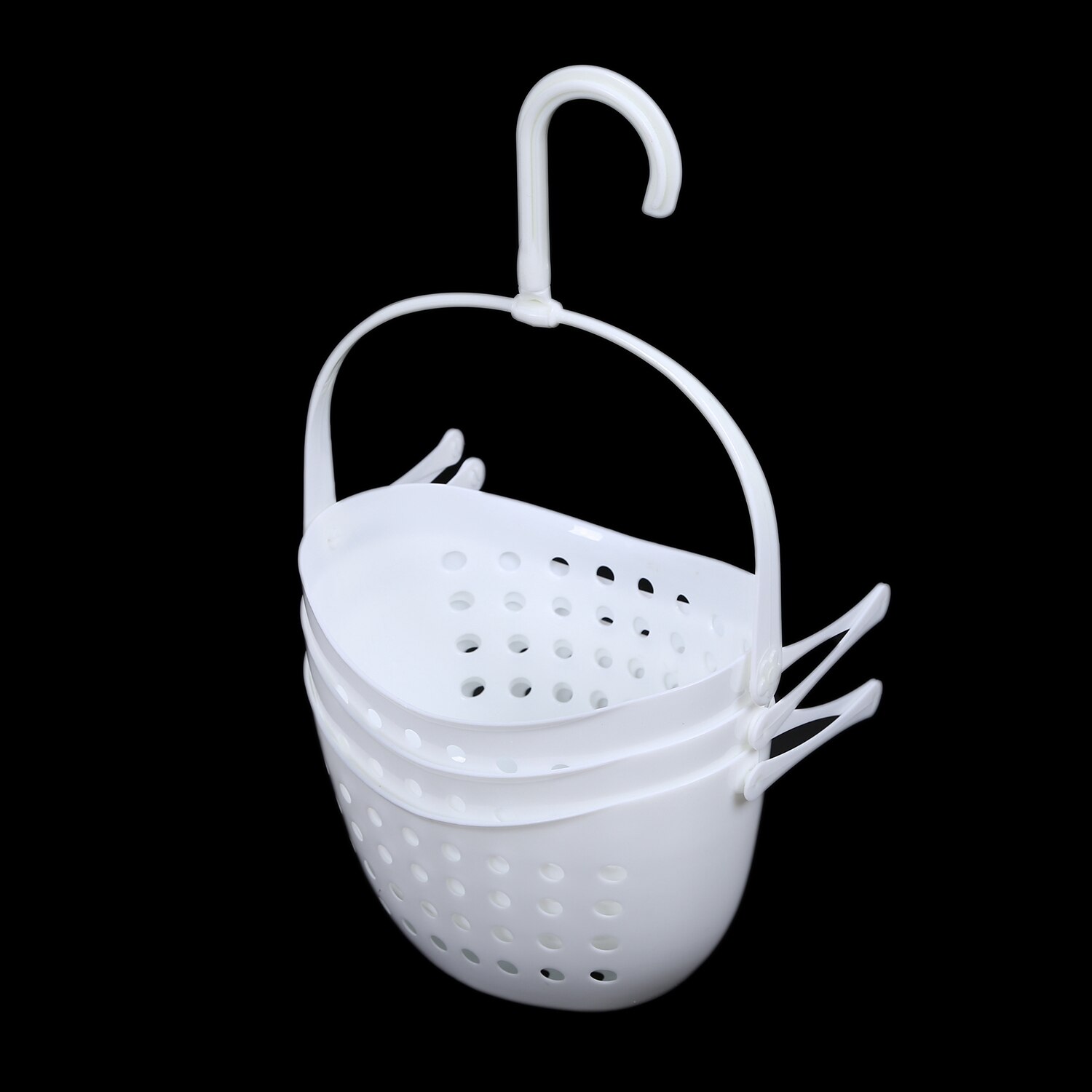 ELEG-3 Tier Plastic Basket Shower Caddy Hanging Rack Tidy Shelf Organiser Storage,White