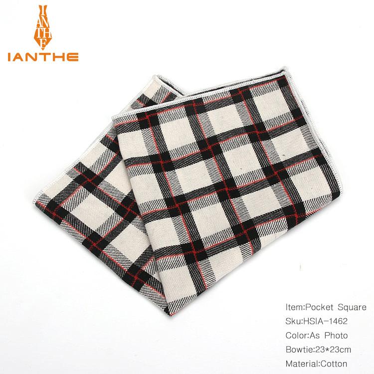 Casual mannen 100% Katoen Zakdoeken Geweven Plaid Pocket Vierkante Mannelijke Bruiloft Zakdoek Handdoeken Hanky Corbatas: IA1462