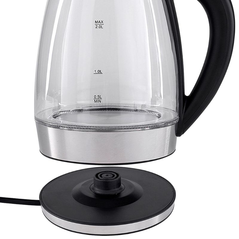 2l el-kedel 2000w hurtigkogende te-kaffekande med blåt led-lys  m2ee