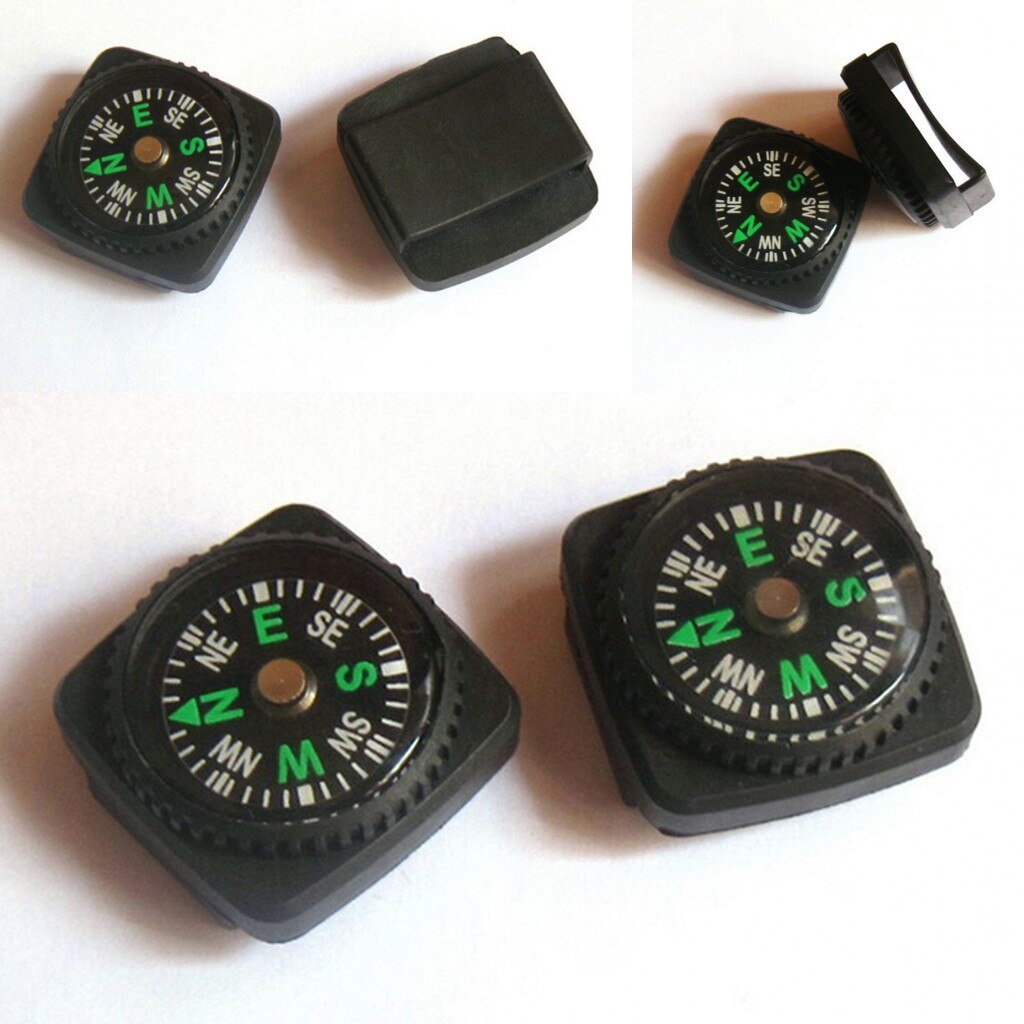 2Pc Gesp Mini Kompas Voor Paracord Armband Kompas Outdoor Camping Wandelen Reizen Emergency Survival Navigatie Tool