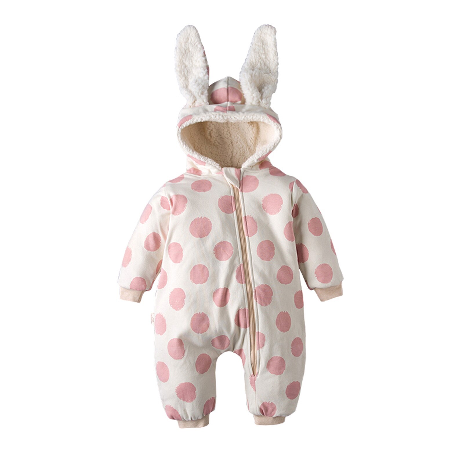 Conjunto de ropa de abrigo para niñas, conjunto de ropa de invierno de algodón grueso para bebés, sudaderas con capucha para niñas, mono, traje para niños, ropa para niños: Rosa / 100