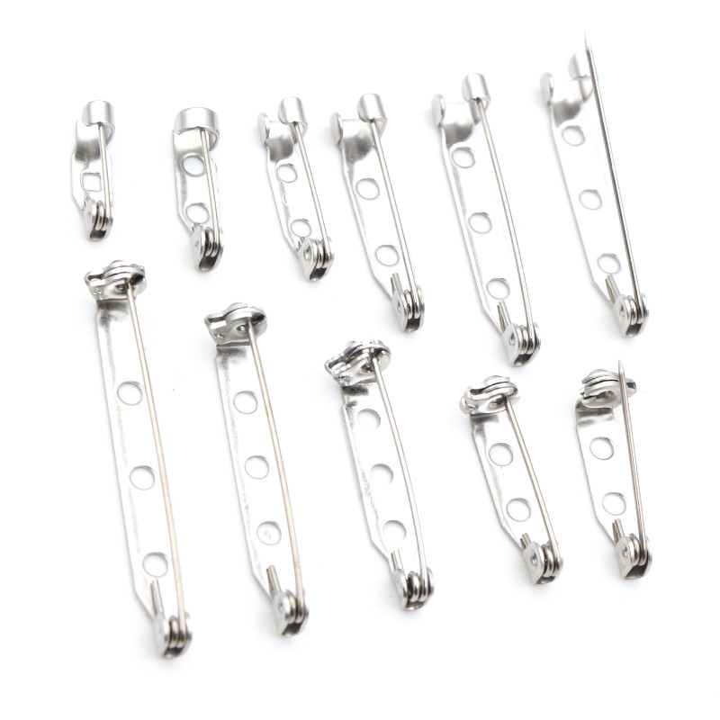 20 piezas 14 17 19 20 25 32 38mm 316 broches de acero inoxidable broches de seguridad broches configuración en blanco para DIY suministros de fabricación de joyas