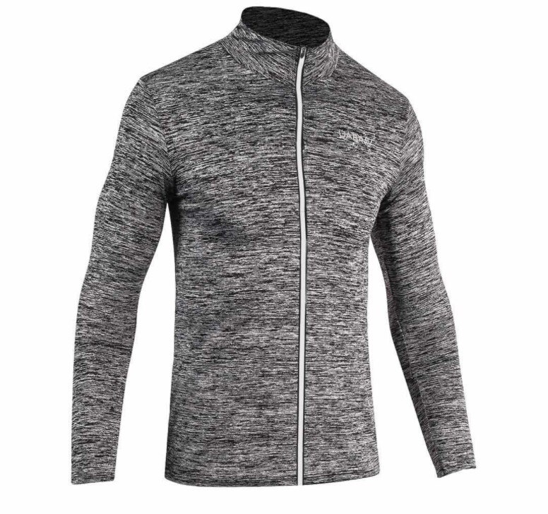 UABRAV Men's Running Jacket Quick Dry T-shirt Top Sportswear Long-Sleeve Fitness Gym Suit Reflective Front Zipper 3Colors