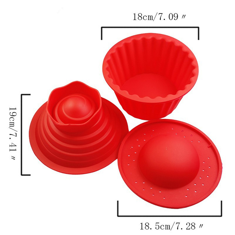 Hochwertige Silikon-Riesen-Cupcake-bilden, 3 Stück Cupcake-Silikonform mit großem Oberteil, hitzebeständige Backwerkzeuge, Backmaschine K950