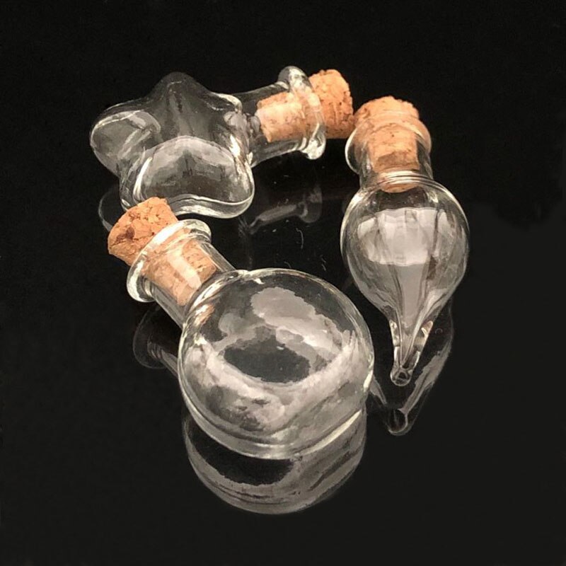Mini frasco de vidro transparente, 50 peças amostra vazia garrafa dos desejos frascos de armazenamento vazio diy pingentes rolha decoração de casa rolha