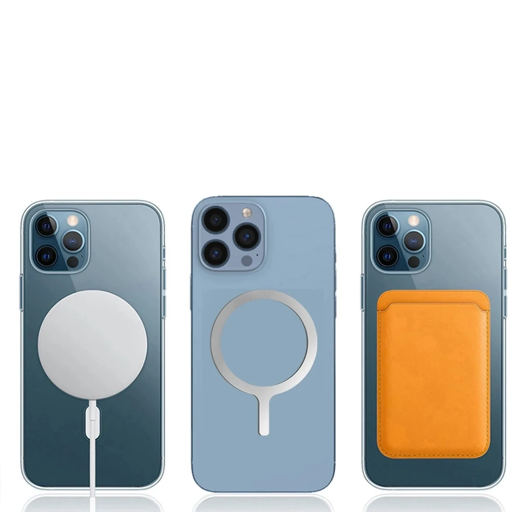 Anneau adaptateur magnétique autocollant magnétique universel, adapté à Magsafe IPhone, chargement sans fil, anneau rond en plaque métallique pour téléphone portable