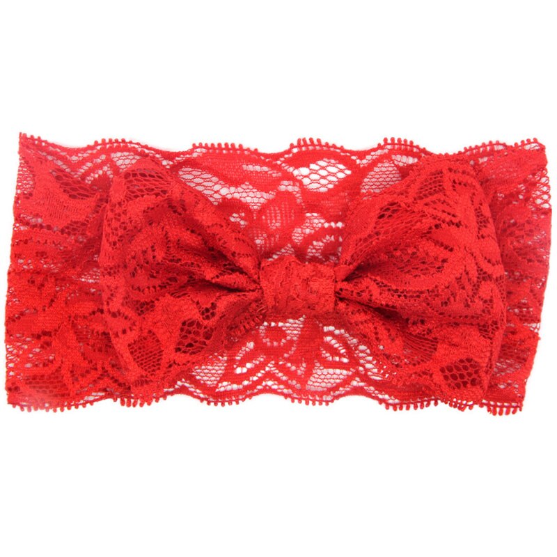 Baby freundlicher Mädchen Stirnband für Kleinkind Art Spitze Bogen Headwear Einfarbig Bands Frühling Sommer Zubehör 0-3 jahre: rot