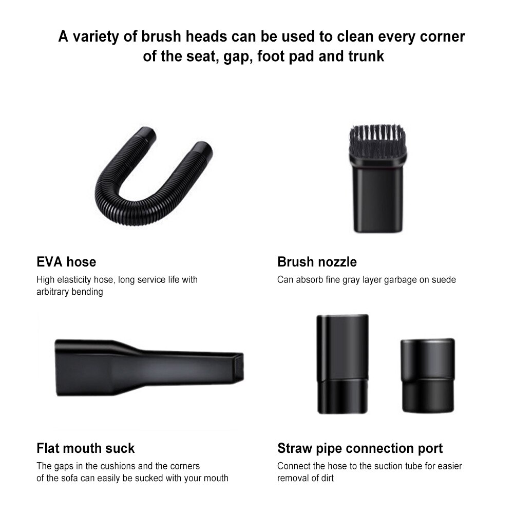 Mini aspirateur à main puissant pour voiture, 12V, double usage sec et humide