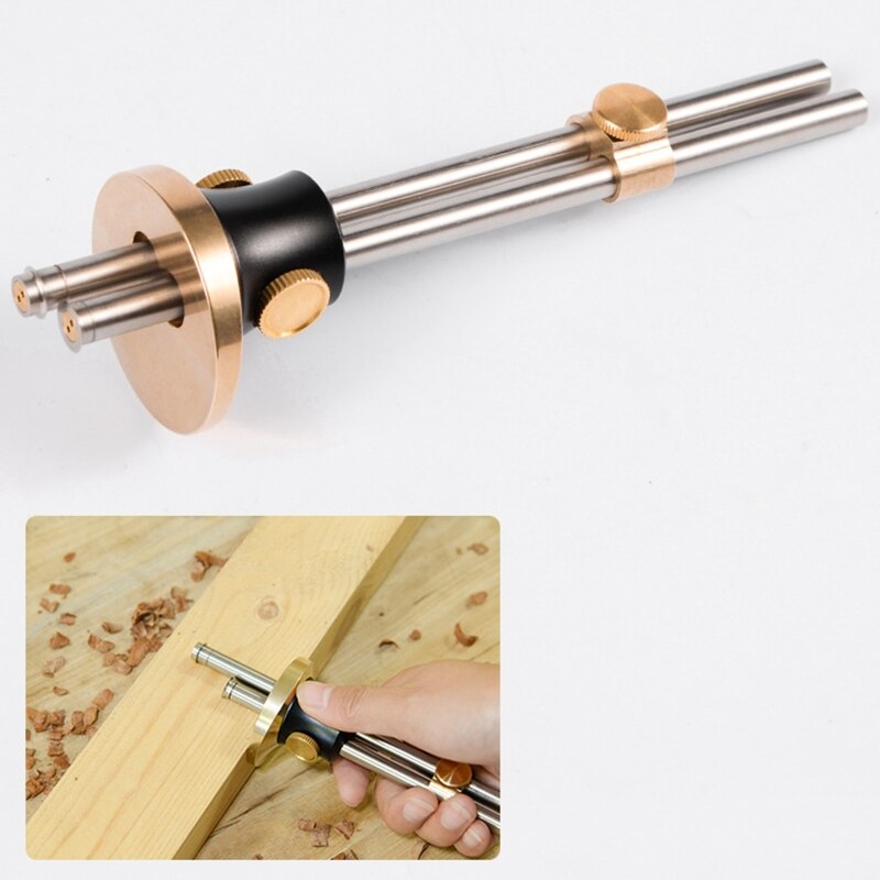 Stainless Steel Woodworking Scribe Marking Gauge Fine Tuning Mortise Scriber Ruler High Precision Carpenter Tool