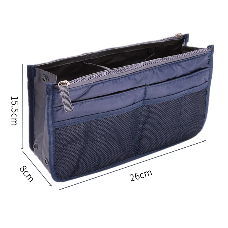 Bolsa organizadora de nailon para mujer, bolso organizador de viaje con forro grande, bolsa de cosméticos para maquillaje, bolso de mano barato para mujer