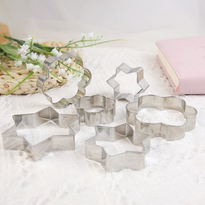 3Pc 4Pc Biscuit Cutter Mold Rvs Cookie Cutters Diy Cartoon Fondant Gebak Mold Voor Keuken Bakken Accessoires